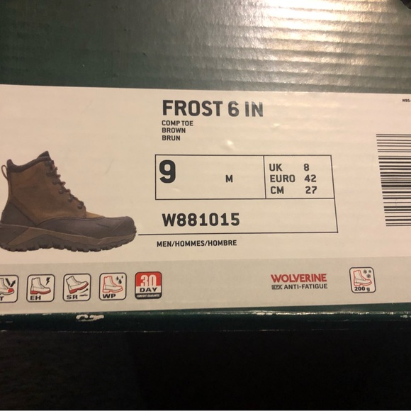 Wolverine Men’s winter boots. Size 9 men’s. Dark brown. - Picture 6 of 7